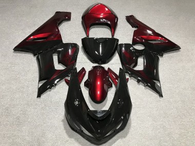Discount 2005-2006 Red Glossy Black Kawasaki ZX6R Motorcycle Fairings Canada