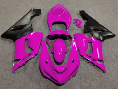 Discount 2005-2006 Pink Matte Black Kawasaki ZX6R Motorcycle Fairings Canada