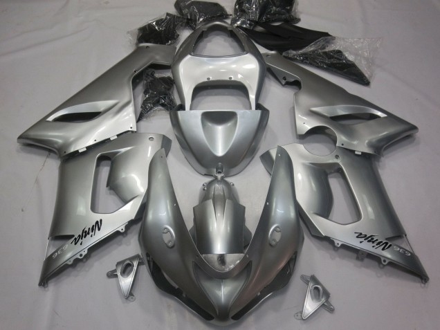 Discount 2005-2006 Silver Kawasaki ZX6R Motorcycle Fairings Canada