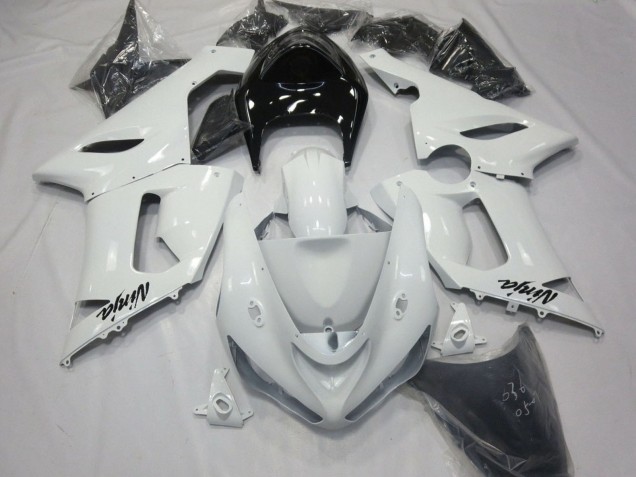 Discount 2005-2006 White Black Kawasaki ZX6R Motorcycle Fairings Canada