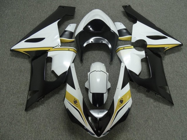 Discount 2005-2006 White Black Yellow Kawasaki ZX6R Motorcycle Fairings Canada