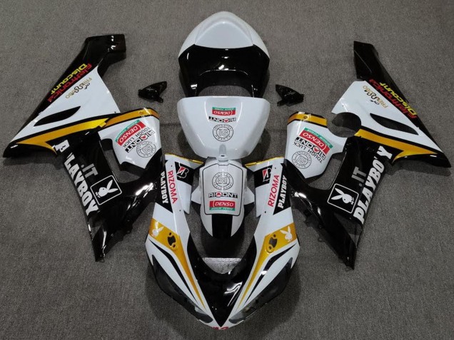 Discount 2005-2006 White Black Gold Red Rizoma Playboy Kawasaki ZX6R Motorcycle Fairings Canada