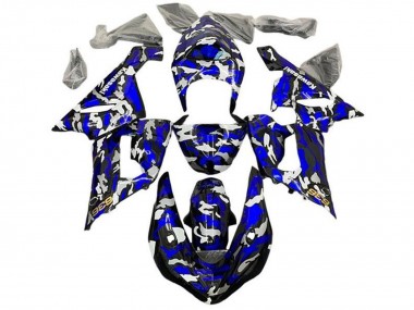 Discount 2005-2006 Blue Camouflage Kawasaki ZX6R Motorcycle Fairings Canada
