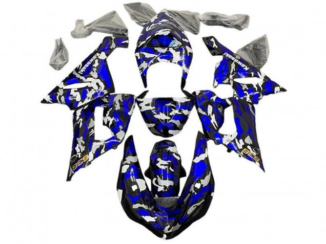 Discount 2005-2006 Blue Camouflage Kawasaki ZX6R Motorcycle Fairings Canada