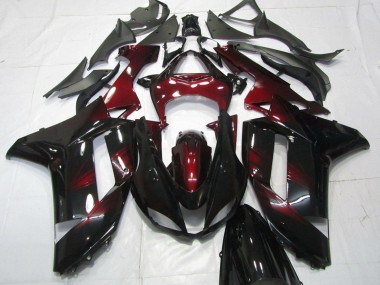Discount 2007-2008 Black Dark Red Kawasaki ZX6R Motorcycle Fairings Canada