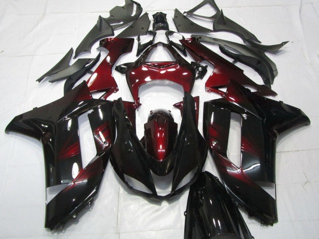 Discount 2007-2008 Black Dark Red Kawasaki ZX6R Motorcycle Fairings Canada