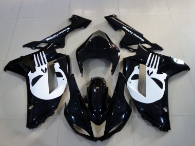 Discount 2007-2008 Black White Skull Kawasaki ZX6R Motorcycle Fairings Canada