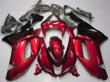 Discount 2007-2008 Candy Red Black Kawasaki ZX6R Motorcycle Fairings Canada
