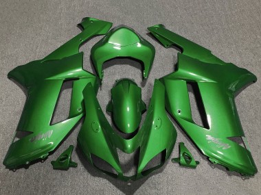 Discount 2007-2008 Green Chrome Kawasaki ZX6R Motorcycle Fairings Canada