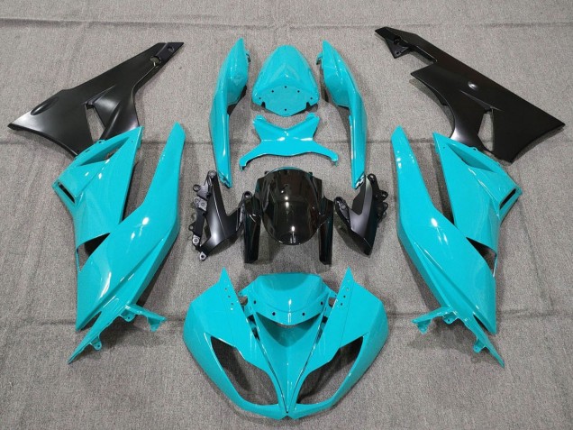 Discount 2007-2008 Turquoise Blue Black Matte Black Kawasaki ZX6R Motorcycle Fairings Canada
