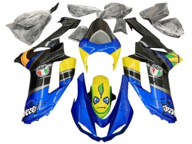 Discount 2007-2008 Blue Black Yellow Shark Kawasaki ZX6R Motorcycle Fairings Canada