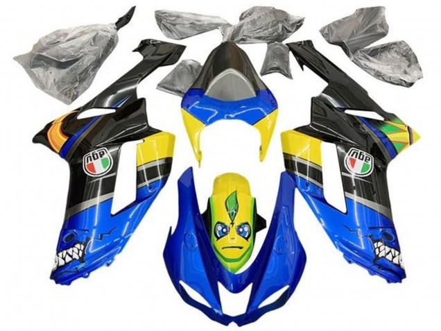 Discount 2007-2008 Blue Black Yellow Shark Kawasaki ZX6R Motorcycle Fairings Canada