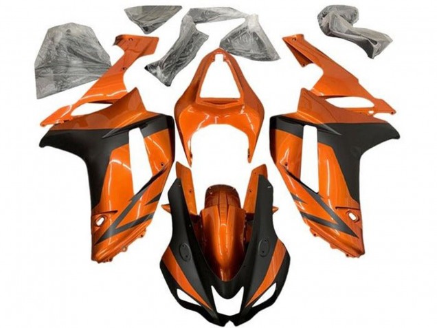 Discount 2007-2008 Orange Matte Black Kawasaki ZX6R Motorcycle Fairings Canada