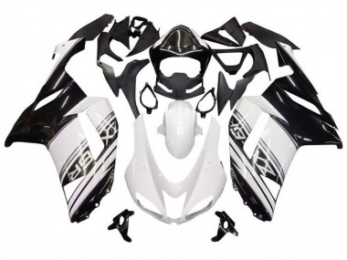 Discount 2007-2008 White Black Silver Stripe Kawasaki ZX6R Motorcycle Fairings Canada