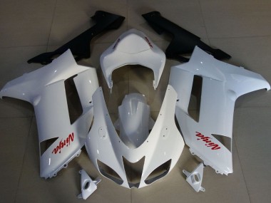 Discount 2007-2008 White Red Kawasaki ZX6R Motorcycle Fairings Canada