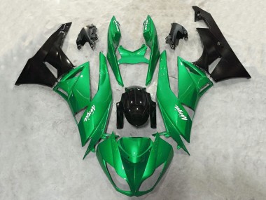 Discount 2009-2012 Green Glossy Black White Ninja Kawasaki ZX6R Motorcycle Fairings Canada