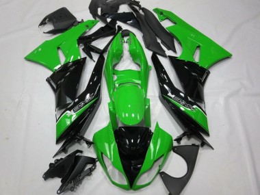 Discount 2009-2012 Green Glossy Black White Kawasaki ZX6R Motorcycle Fairings Canada
