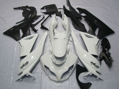 Discount 2009-2012 White Matte Black Kawasaki ZX6R Motorcycle Fairings Canada