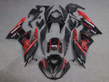 Discount 2009-2012 Glossy Black Red Monster Kawasaki ZX6R Motorcycle Fairings Canada