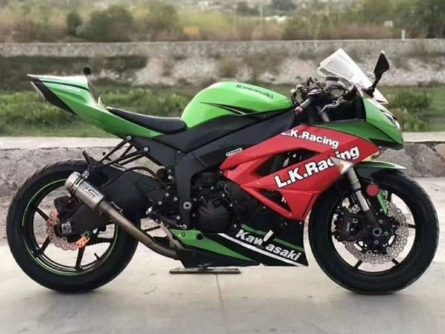 Discount 2009-2012 Green Red Black White L.K. Racing Kawasaki ZX6R Motorcycle Fairings Canada
