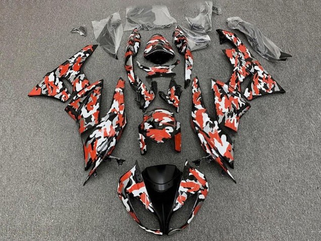 Discount 2009-2012 Red White Black Camouflage Kawasaki ZX6R Motorcycle Fairings Canada