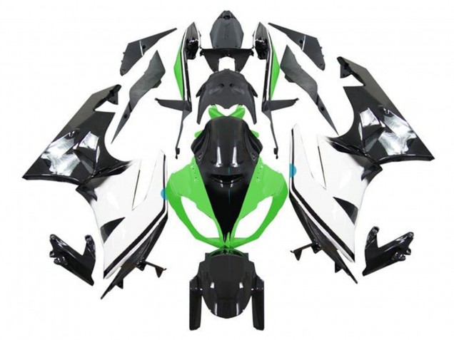Discount 2009-2012 Green White Glossy Black Kawasaki ZX6R Motorcycle Fairings Canada