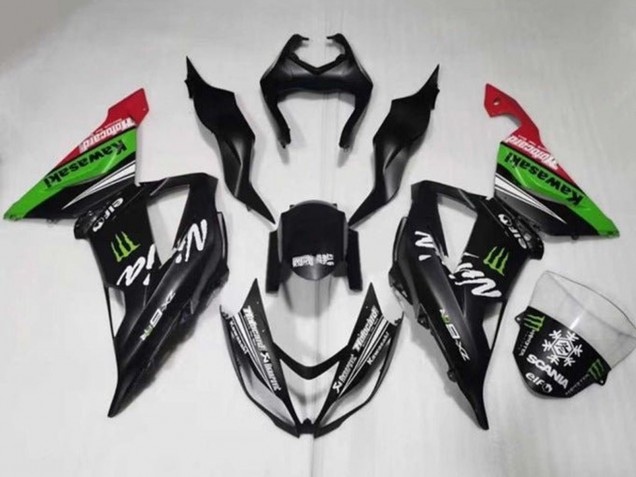 Discount 2013-2018 Matte Black Green Red White Monster Snow Kawasaki ZX6R Motorcycle Fairings Canada