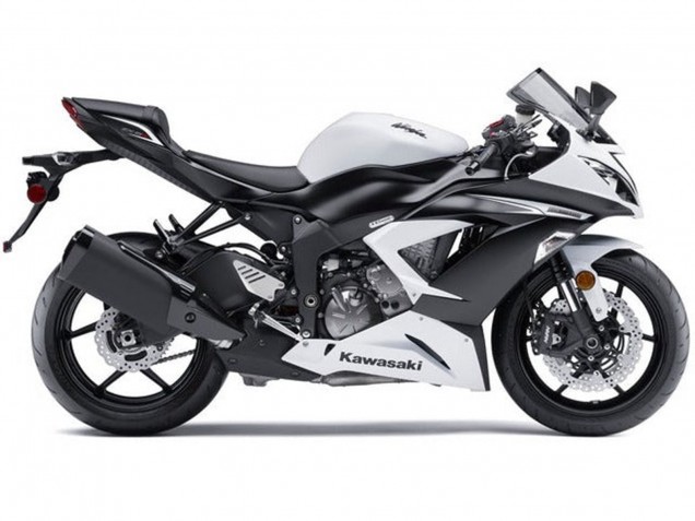 Discount 2013-2018 White Matte Black Kawasaki ZX6R Motorcycle Fairings Kit Canada