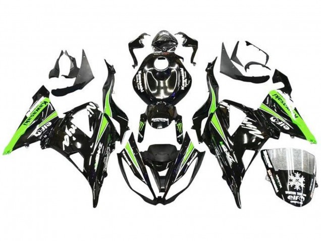 Discount 2013-2018 Glossy Black Green White Monster Snow Kawasaki ZX6R Motorcycle Fairings Canada