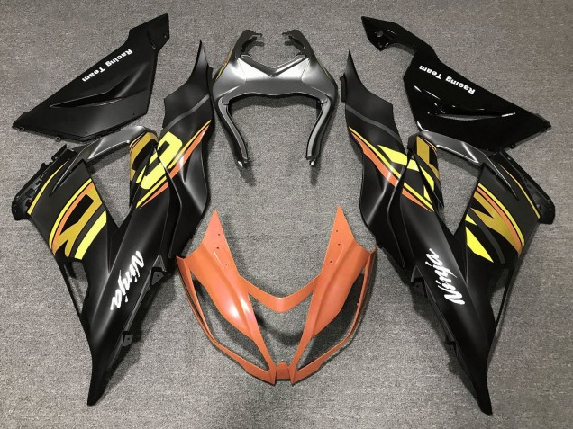 Discount 2013-2018 Matte Black Orange Gold Kawasaki ZX6R Motorcycle Fairings Canada