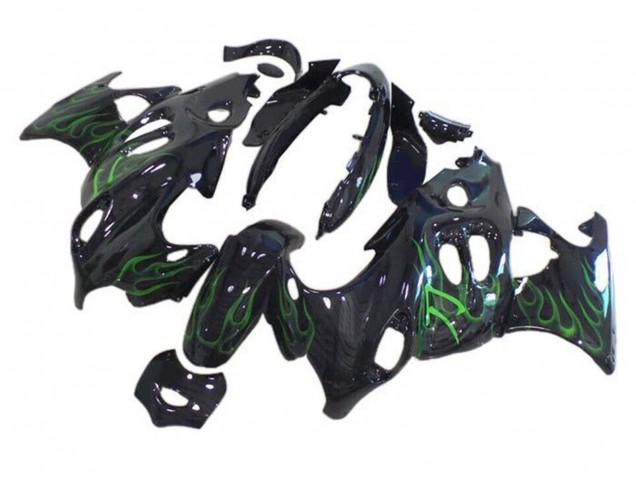 Discount 2004-2006 Glossy Black Green Flame Suzuki GSX600F/GSX750F Motorcycle Fairings Canada