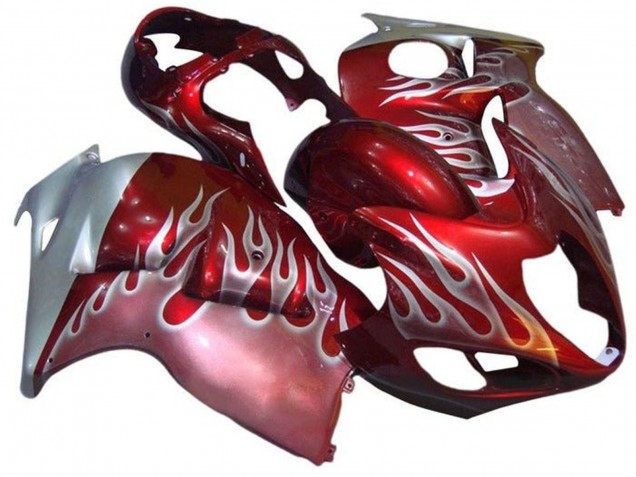 Discount 1996-2007 Red Silver Flame Suzuki GSXR1000 Motorcycle Fairings Canada