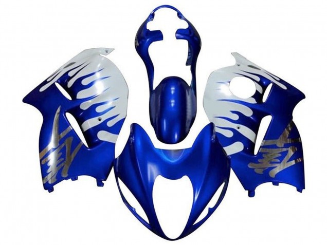 Discount 1996-2007 White Blue Chrome Flame Suzuki GSXR1000 Motorcycle Fairings Canada