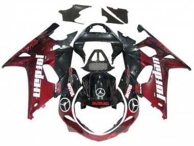 Discount 2000-2002 Glossy Black Dark Red Jordan Suzuki GSXR1000 Motorcycle Fairings Canada