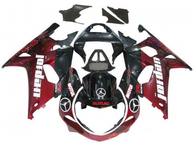 Discount 2000-2002 Glossy Black Dark Red Jordan Suzuki GSXR1000 Motorcycle Fairings Canada