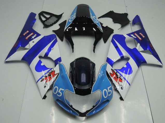 Discount 2000-2002 Blue White Glossy Black and Light Blue 05 Suzuki GSXR1000 Motorcycle Fairings Canada