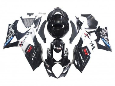 Discount 2005-2006 Glossy Black White West Suzuki GSXR 1000 Motorcycle Fairings Canada