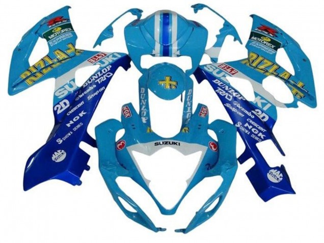 Discount 2005-2006 Blue White Stripe Rizla Suzuki GSXR 1000 Motorcycle Fairings Canada