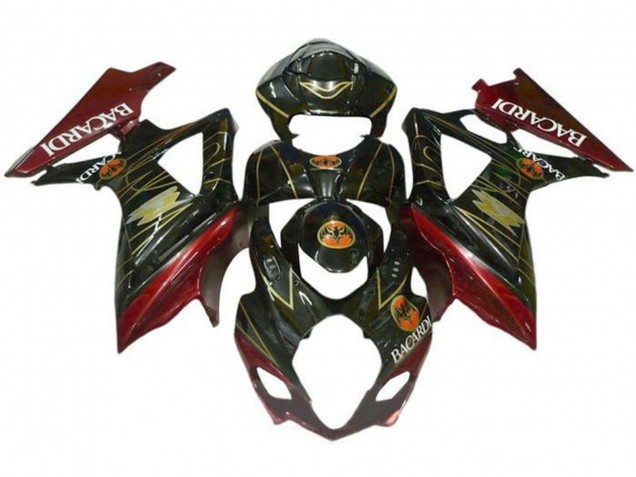 Discount 2007-2008 Black Red Gold BACARDI Suzuki GSXR 1000 Motorcycle Fairings Canada