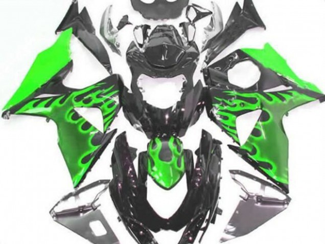 Discount 2009-2016 Glossy Black Green Flame Suzuki GSXR 1000 Motorcycle Fairings Canada