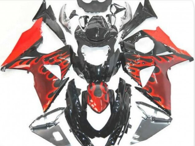 Discount 2009-2016 Glossy Black Red Flame Suzuki GSXR 1000 Motorcycle Fairings Canada