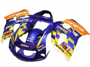 Discount 1996-2000 Blue Orange Yellow Telefonica MoviStar Suzuki GSXR 600 / GSXR 750 Motorcycle Fairings Canada