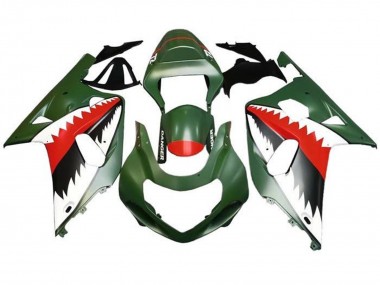 Discount 2001-2003 Matte Army Green White Red Shark Suzuki GSXR 600 / GSXR 750 Motorcycle Fairings Canada