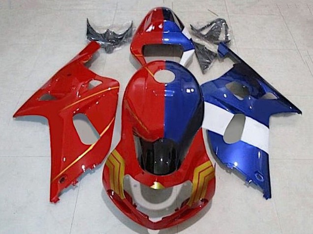 Discount 2001-2003 Red Blue Split Gold Suzuki GSXR 600 / GSXR 750 Motorcycle Fairings Canada