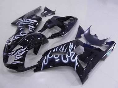 Discount 2001-2003 Glossy Black White Flame Suzuki GSXR 600 / GSXR 750 Motorcycle Fairings Canada