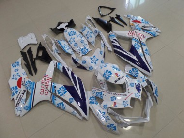 Discount 2008-2010 White Blue Flower Red Nastro Azurro Suzuki GSXR 600 / GSXR 750 Motorcycle Fairings Canada