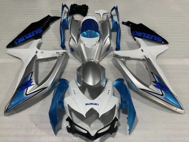 Discount 2008-2010 White Silver Light Blue Black Suzuki GSXR 600 / GSXR 750 Motorcycle Fairings Canada
