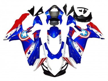 Discount 2011-2024 Blue White Red Captain America Suzuki GSXR 600 / GSXR 750 Motorcycle Fairings Canada