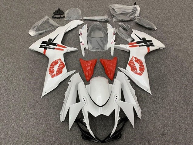 Discount 2011-2024 White Red Lipstick Kiss Suzuki GSXR 600 / GSXR 750 Motorcycle Fairings Canada