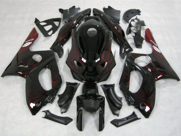Discount 1996-2007 Glossy Black Red Flame Yamaha YZF600R Thundercat Motorcycle Fairings Canada